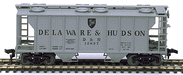 Atlas 1808 HO Scale PS-2 2 Bay Covered Hopper Delaware & Hudson D&H 12057 - USED