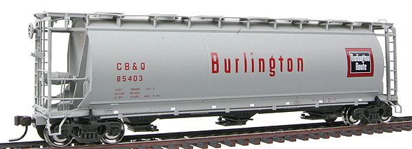 Atlas 1932-6 HO Scale 3 Bay Cylindrical Covered Hopper Burlington CB&Q 85403 - NOS