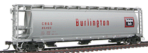Atlas 1932-6 HO Scale 3 Bay Cylindrical Covered Hopper Burlington CB&Q 85403 - NOS