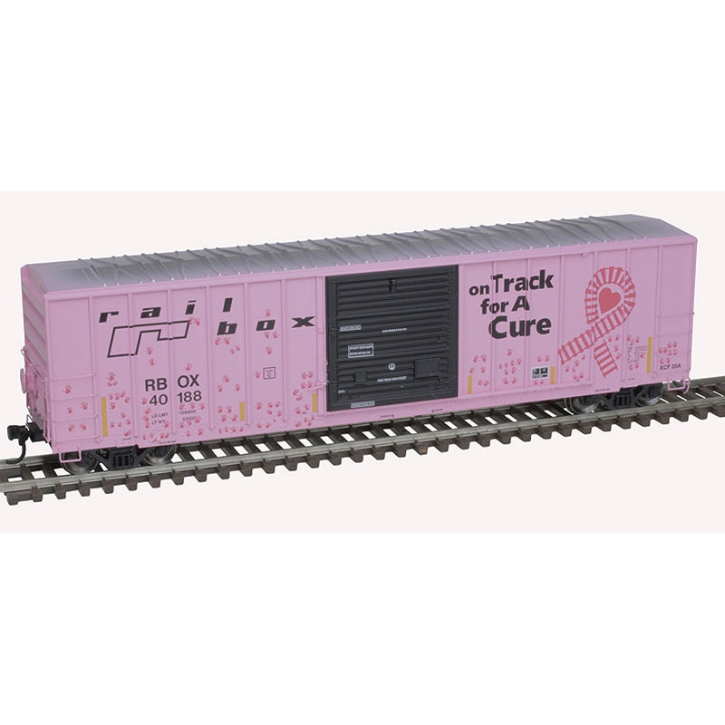 Atlas 20006236 HO 50' FMC 5077 Single Door Boxcar Railbox "For a Cure Hand Prints" RBOX 40188