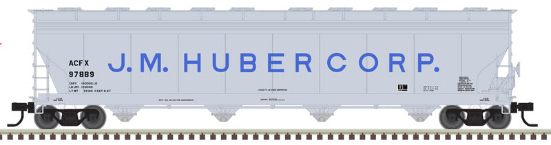 Atlas 20006741 HO Scale 5701 Covered Hopper J.M. Huber ACFX 97889