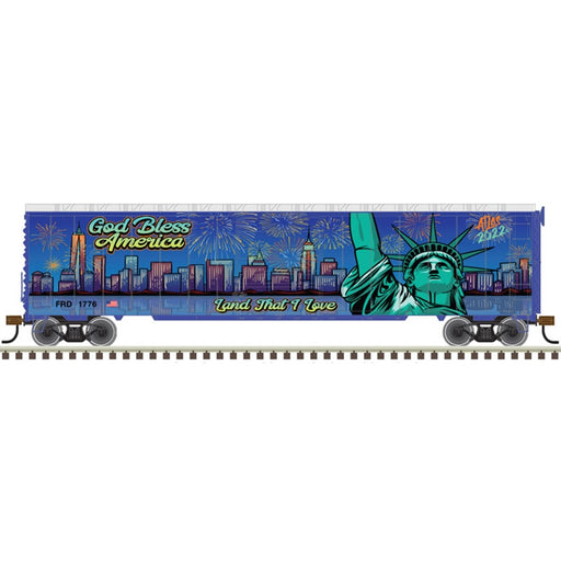Atlas 20006877 HO Scale 50' Post War Single Door Boxcar Independence Day