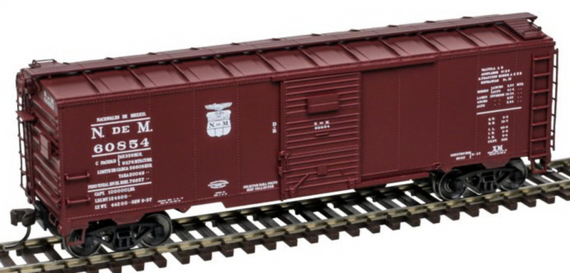 Atlas 20007772 HO Scale 40' 1932 ARA Boxcar Nacionales de Mexico NdeM 60807