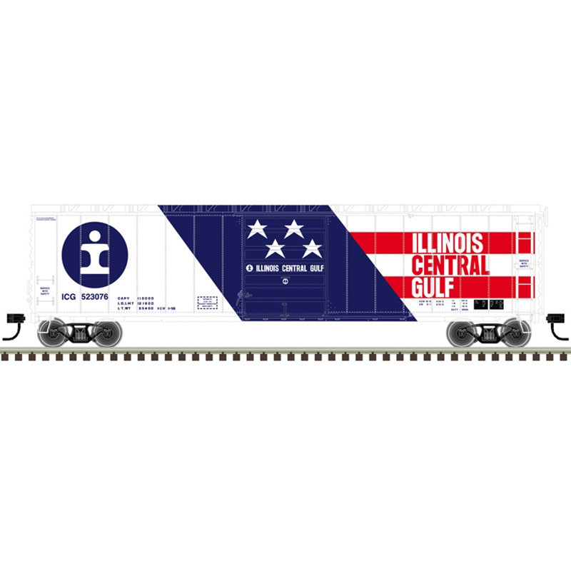 Atlas 20008145 HO Scale 50' Postwar Single Door Boxcar Illinois Central Gulf ICG 523076