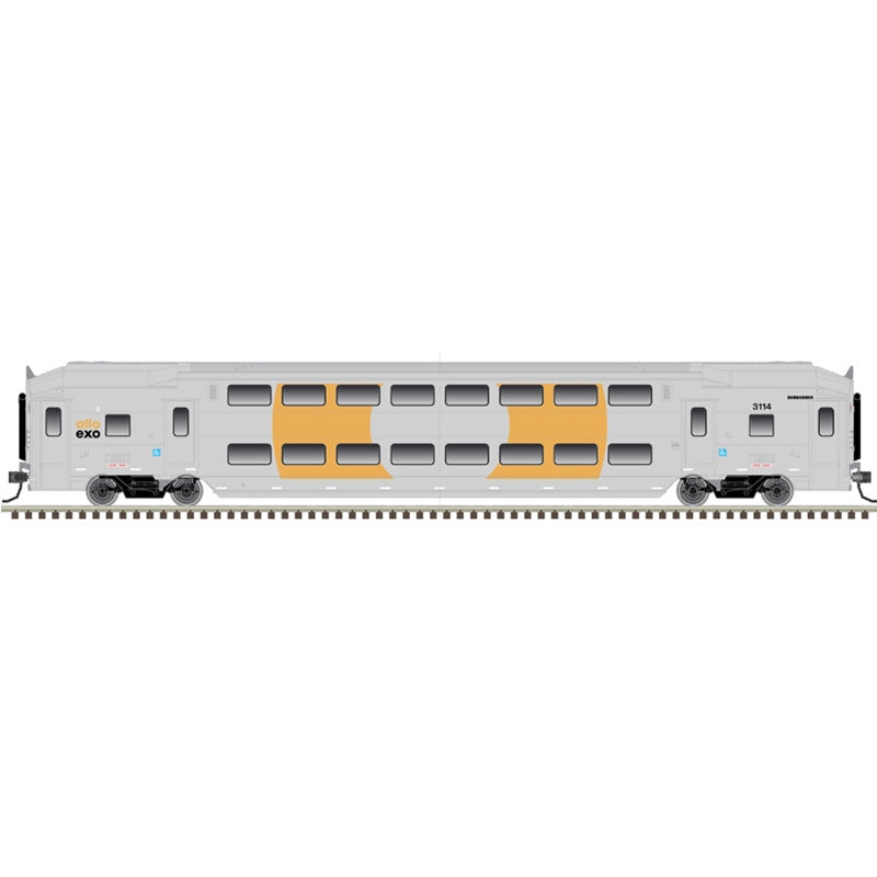 Atlas 50006632 N Scale Multi-Level Commuter Coach Trailer Montreal EXO 3114