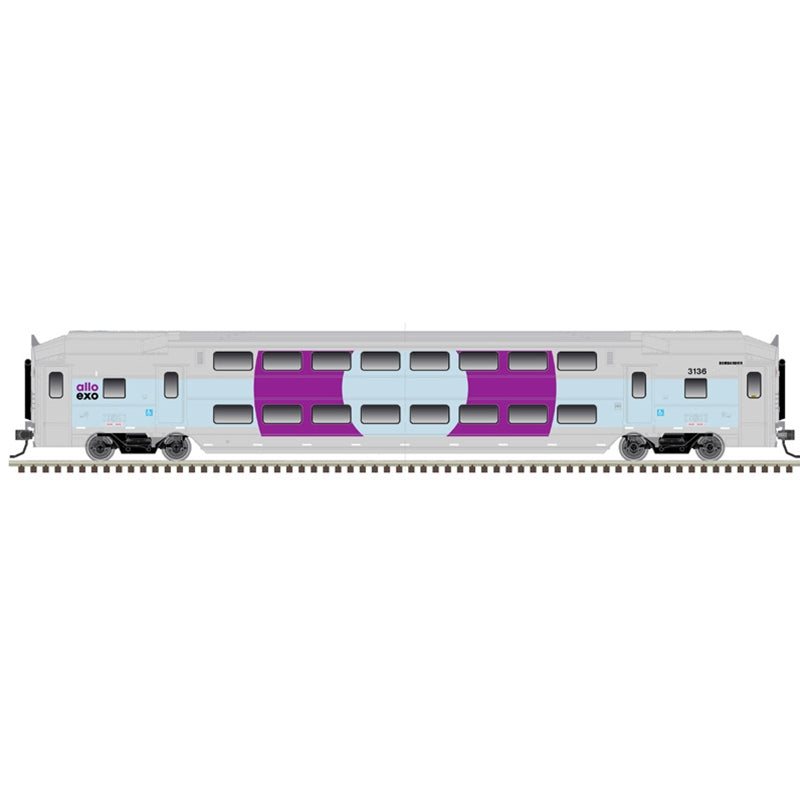 Atlas 50006633 N Scale Multi-Level Commuter Coach Trailer Montreal EXO 3136