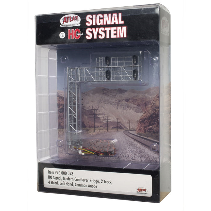 Atlas 70000098 HO Scale Modern Cantilever Double Track Signal Bridge - Left