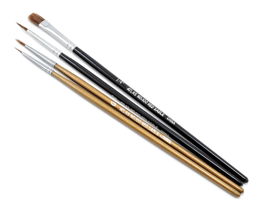 Atlas Brush 100-4PS Sable & Camel Hair Brush Set (4 Pack)