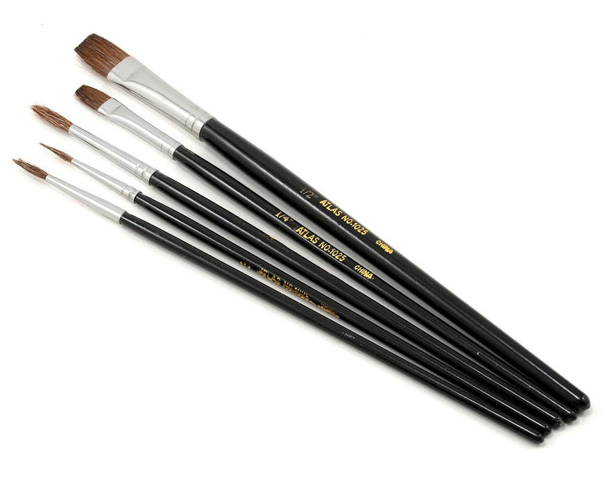 Atlas Brush 1025 Camel Hair Round & Flat Brush Set (5 Pack)