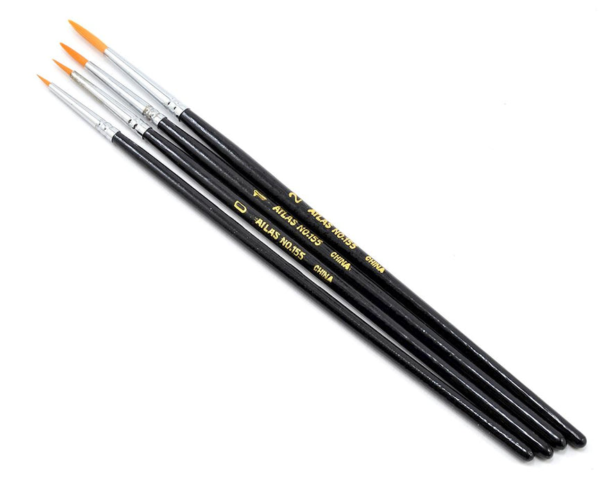 Atlas Brush 155-4PS Golden Taklon Detail Paint Brush Set (4 Pack)