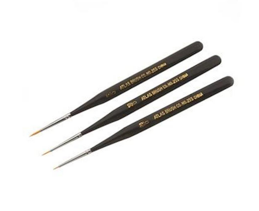 Atlas Brush 255-3PS Taklon Detail Mini Paint Brush Set (3 Pack)