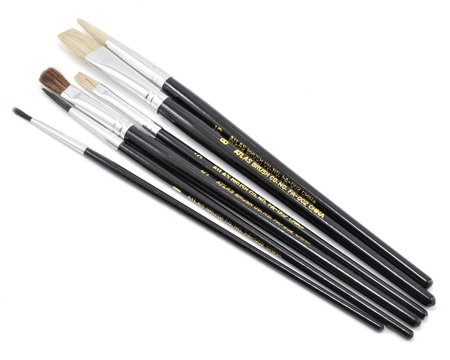 Atlas Brush FA-002 Assorted Economy Paint Brush Set (6 Pack)