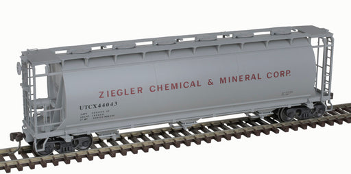 Atlas HO Scale 3 Bay Cylindrical Covered Hopper Ziegler Chemical UTCX