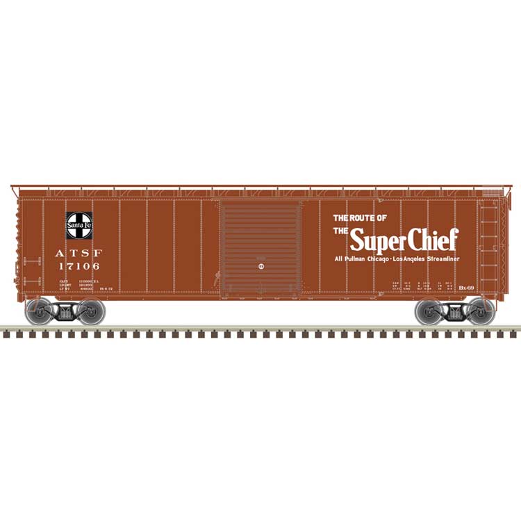 Atlas HO Scale 50' Postwar Boxcar Santa Fe Super Chief ATSF