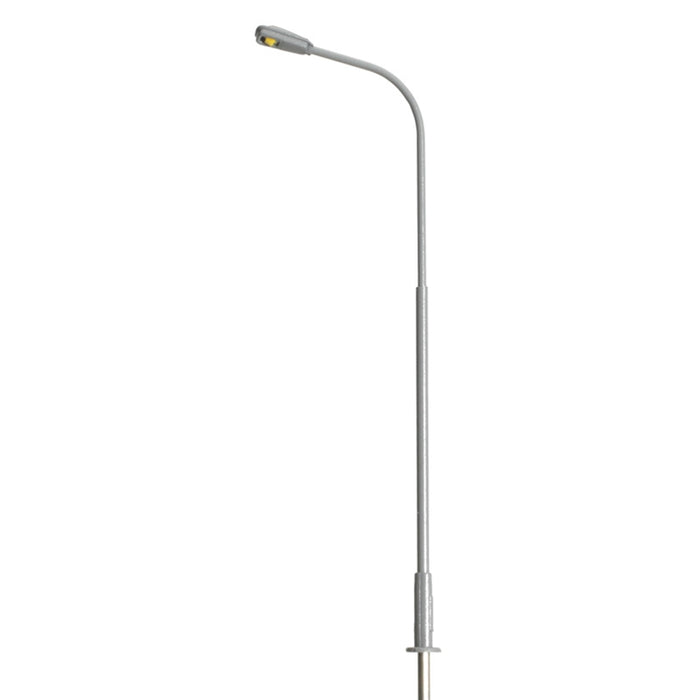 Atlas HO Scale Gray Single Arm Streetlight with LED 3 Pack