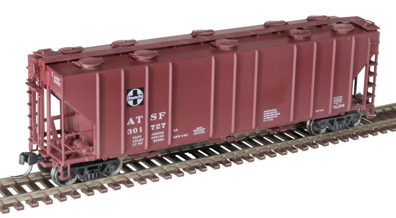 Atlas Master 50005728 N Scale PS-4000 3 Bay Covered Hopper Santa Fe ATSF 301661