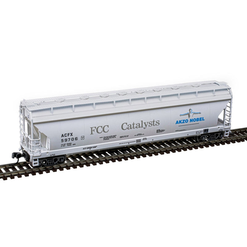 Atlas N Scale ACF 4 Bay Center Flow Pressureaide Covered Hopper Akzo Nobel ACFX