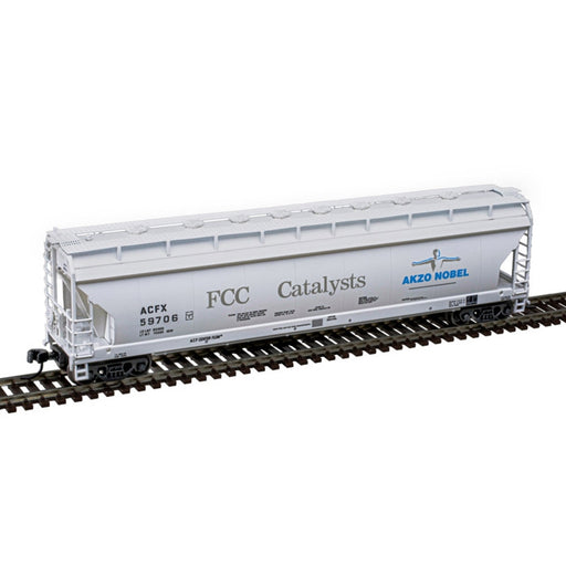Atlas N Scale ACF 4 Bay Center Flow Pressureaide Covered Hopper Akzo Nobel ACFX