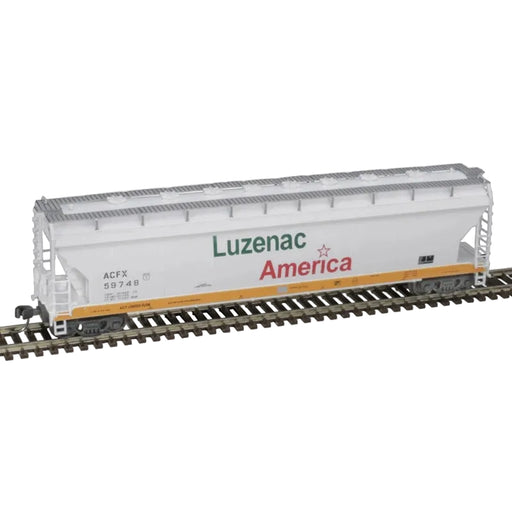 Atlas N Scale ACF 4 Bay Center Flow Pressureaide Covered Hopper Luzenac America ACFX