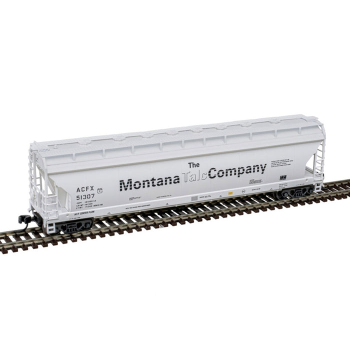 Atlas N Scale ACF 4 Bay Center Flow Pressureaide Covered Hopper Montana Talc Company ACFX