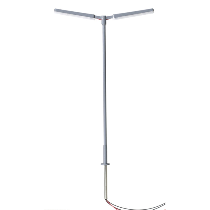 Atlas N Scale Gray Double Arm Parking Lot Light with LED (3 Pack)