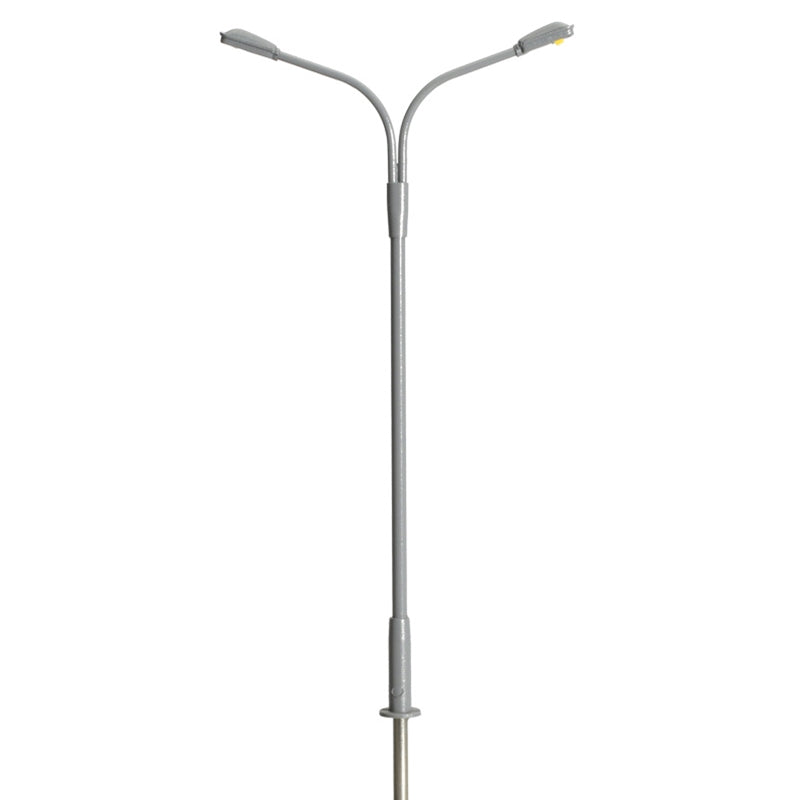 Atlas N Scale Gray Double-Arm Streetlight with LED 3 Pack