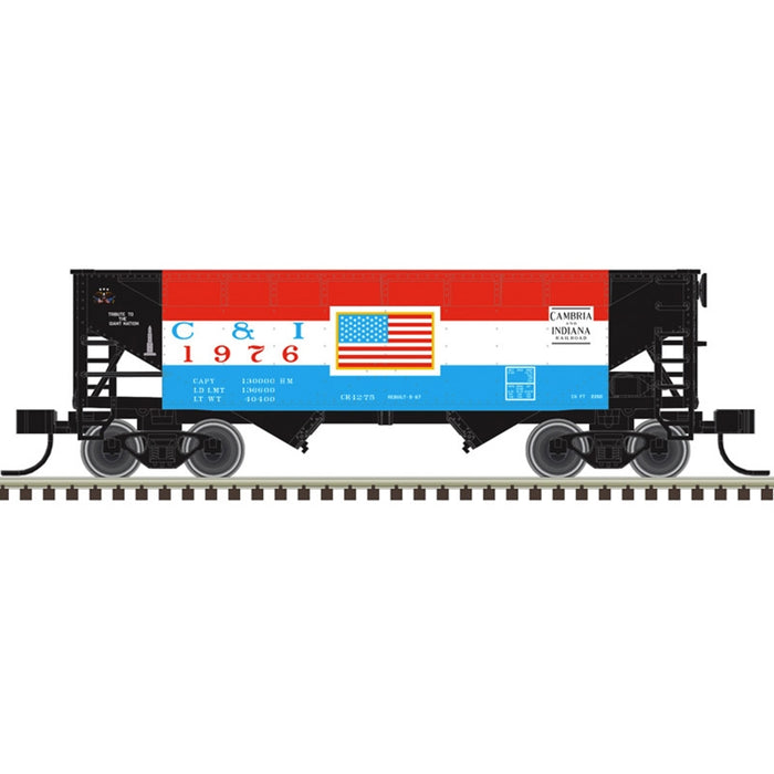 Atlas Trainman 20008516 HO Scale 2 Bay Offset Hopper Cambria & Indiana C&I (Bicentennial 2 Pack)