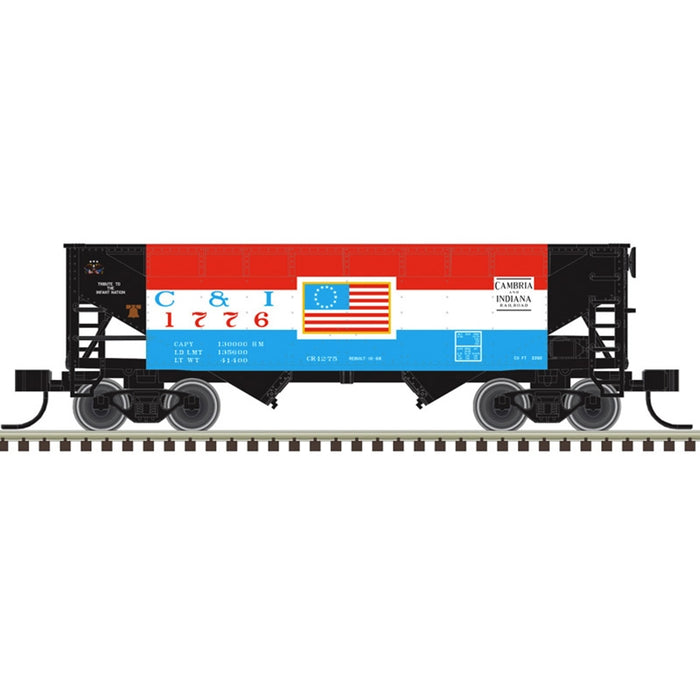 Atlas Trainman 20008516 HO Scale 2 Bay Offset Hopper Cambria & Indiana C&I (Bicentennial 2 Pack)
