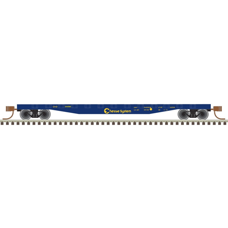 Atlas Trainman 50005570 N Scale 50' Flatcar with Stakes Chessie C&O 216580