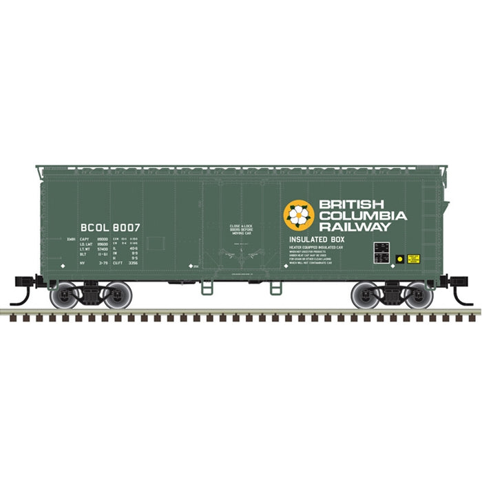 Atlas Trainman HO Scale 40' Plug Door Boxcar British Columbia Railway BCOL