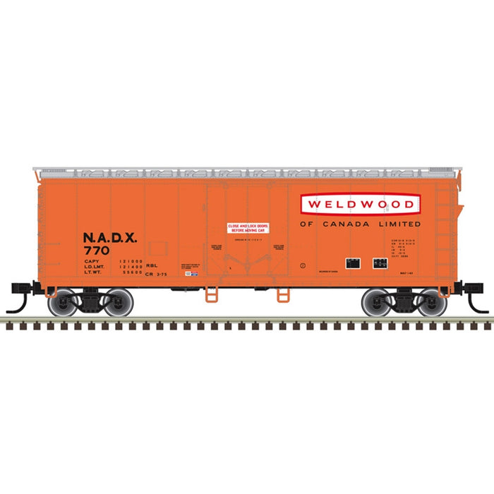 Atlas Trainman HO Scale 40' Plug Door Boxcar Weldwood of Canada NADX
