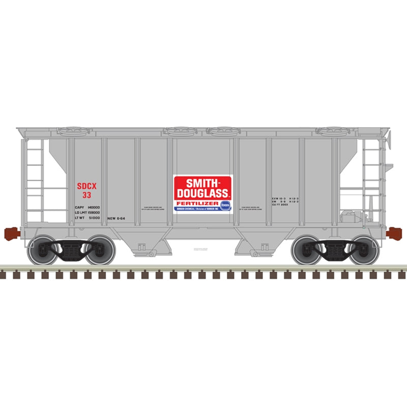 Atlas Trainman N Scale PS-2 Covered Hopper Smith Douglass SDCX