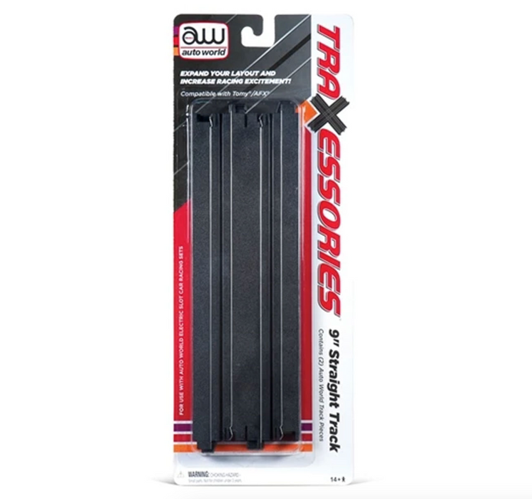 Auto World 00172 HO Scale TraXessories 9" Straight Track (2 Pack)