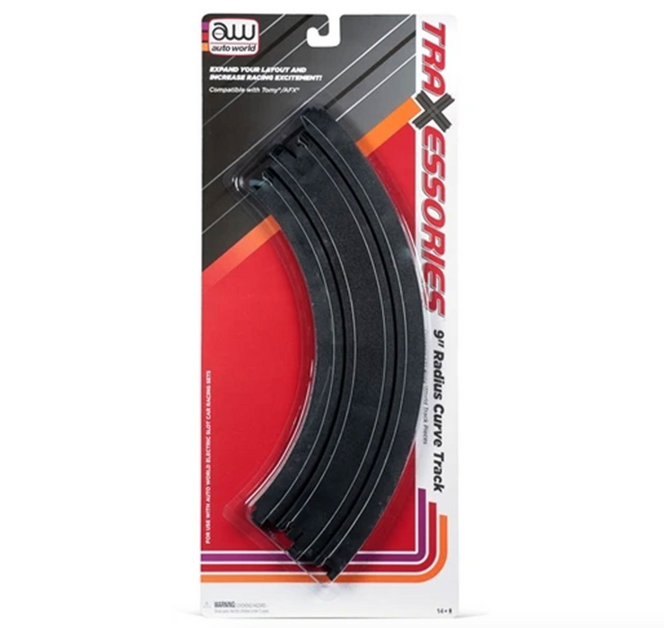 Auto World 00173 HO Scale TraXessories 9" Radius Curve (2 Pack)