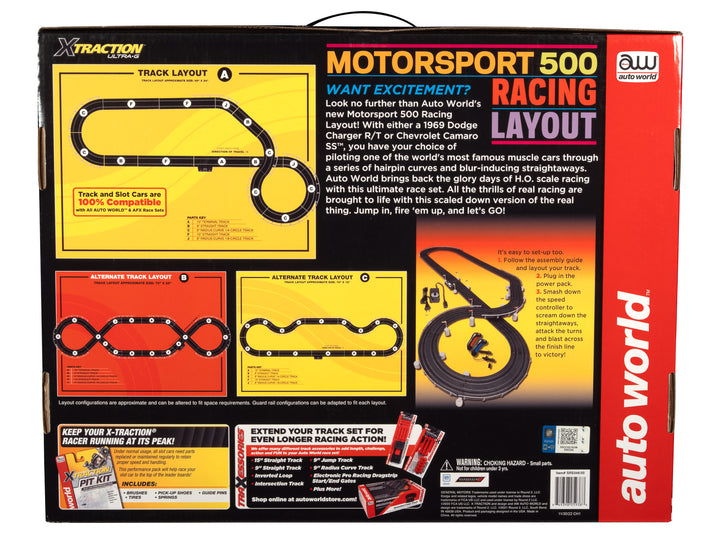 Auto World 34603 HO Scale Motorsport 500 14' Slot Car Set