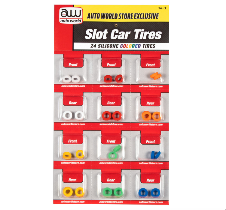 Auto World SCM160 HO Scale X-Traction Color Silicone Tire Set
