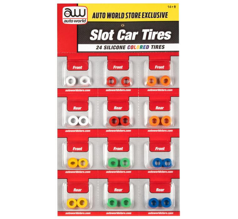Auto World SCM162 HO Scale Super III Color Silicone Tire Set