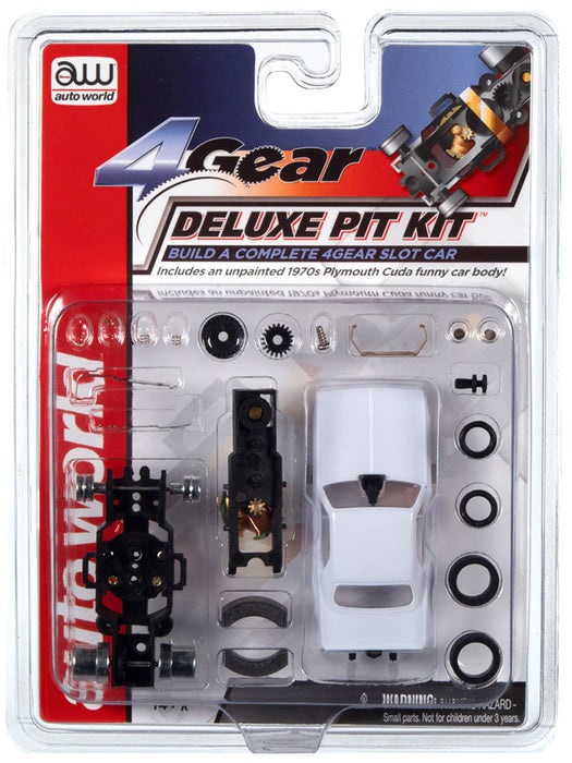 Auto World TRX106 HO Scale 4 Gear Deluxe Pit Kit - Plymouth Funny Car Body