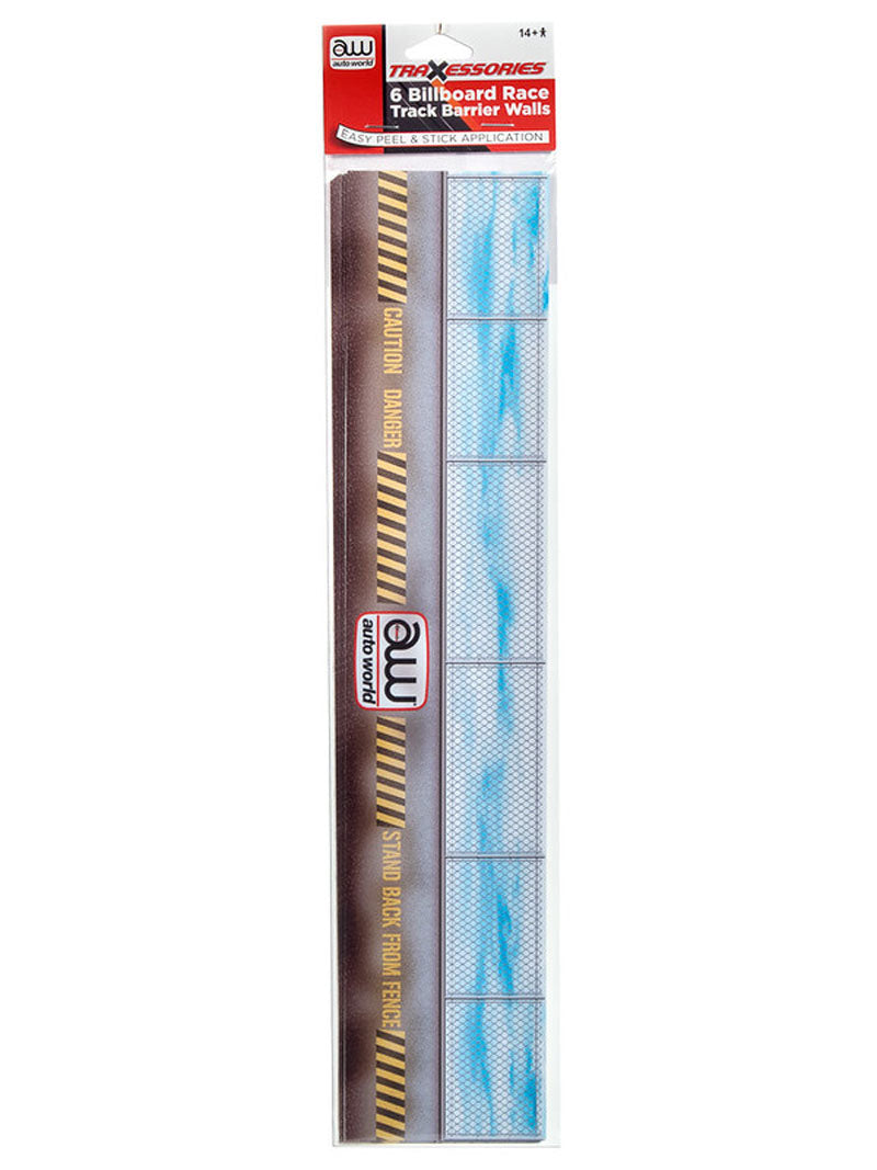Auto World TRX111 HO Scale 14.5" Billboard Race Track Barrier Walls (6 Pack)