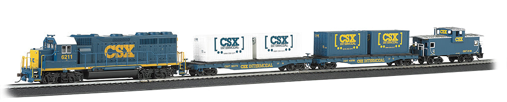 Bachmann 00734 HO Scale Coastliner CSX GP40 Diesel Freight Model Train Set