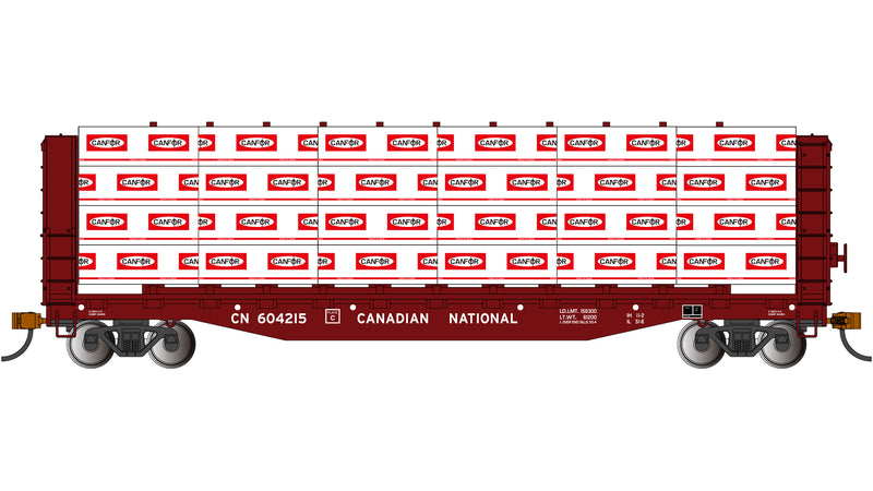 Bachmann 12926 HO Scale 52' Centerbeam Flatcar Canadian National CN 604215