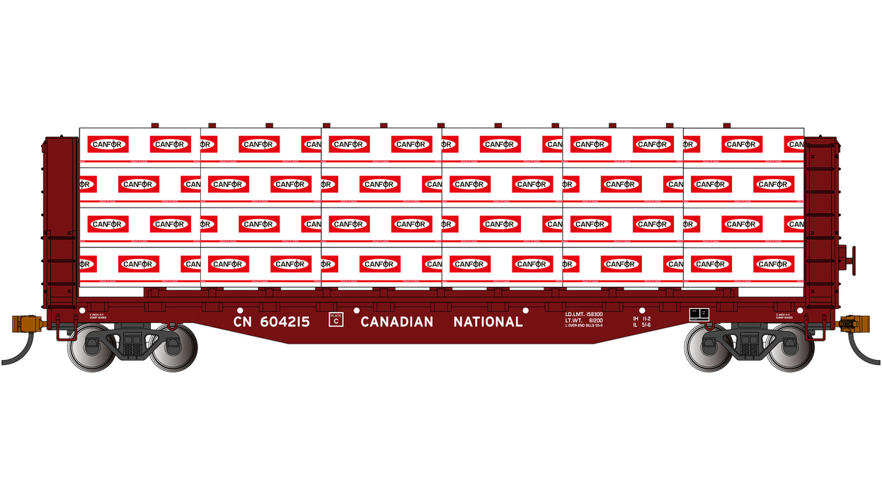Bachmann 12926 HO Scale 52' Centerbeam Flatcar Canadian National CN 604215