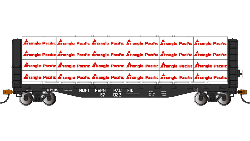 Bachmann 12927 HO Scale 52' Centerbeam Flatcar Northern Pacific NP 67022