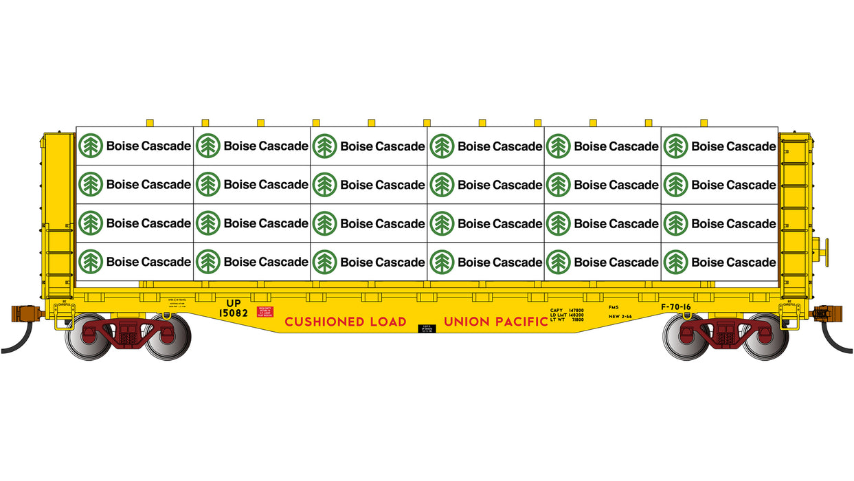 Bachmann 12928 HO Scale 52' Centerbeam Flatcar Union Pacific UP 15082