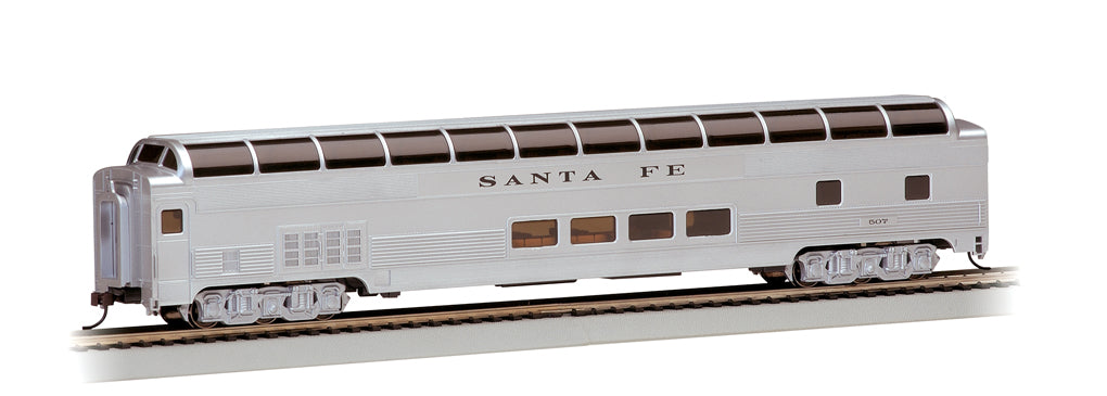 Bachmann 13002 HO Scale 85' Lighted Budd Dome Car Santa Fe ATSF