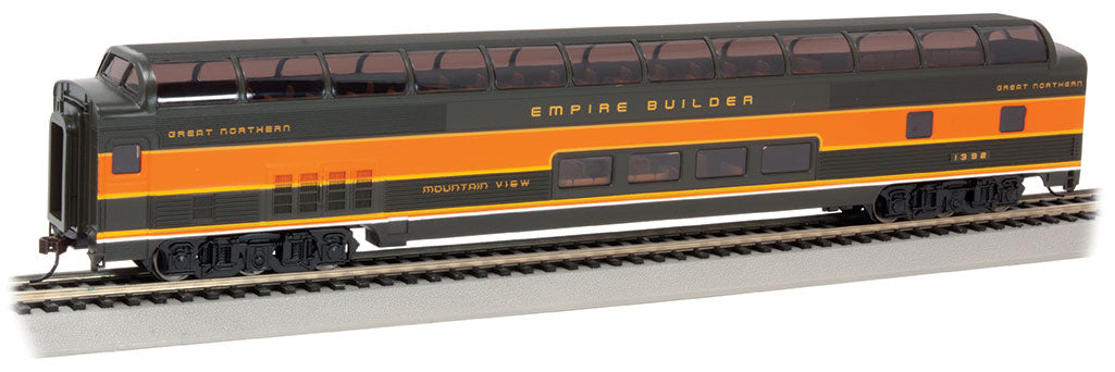 Bachmann 13003 HO Scale 85' Lighted Budd Dome Car Great Northern "Mountain View" 1392