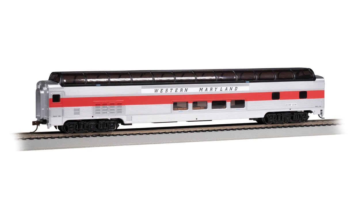 Bachmann 13009 HO Scale 85' Lighted Budd Dome Car Western Maryland Scenic 1391 Ocean View