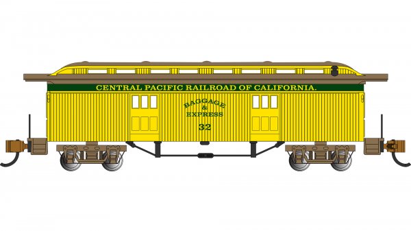 Bachmann 13361 N Scale Old Time Passenger Baggage Car Central Pacific Railroad 32