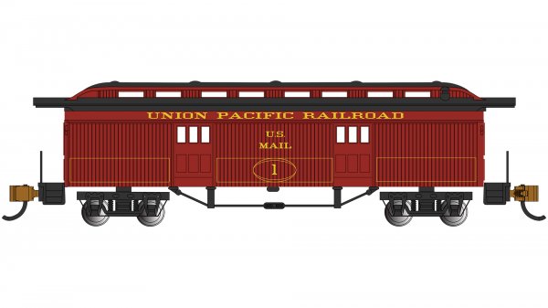 Bachmann 13363 N Scale Old Time Passenger Baggage Car Union Pacific Railroad #1
