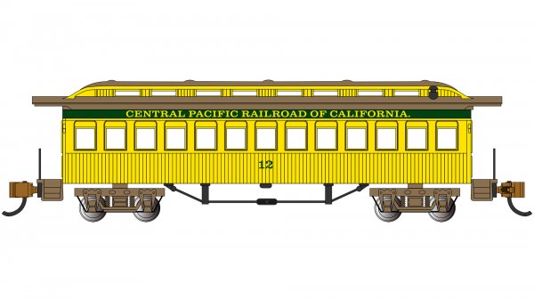 Bachmann 13452 N Scale Old Time Passenger Coach Central Pacific Railroad 12